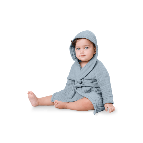 Muslin Bath Robe for Baby and Toddler, 6-12M