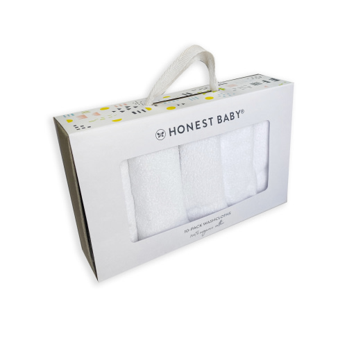 Honest Baby Clothing Baby Boy or Girl Gender Neutral Organic Cotton Washcloth Gift Set, 10 Pack (One Size)