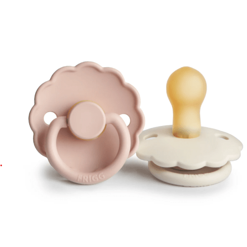 FRIGG Daisy Natural Rubber Pacifier 2-Pack (Blush/Cream)