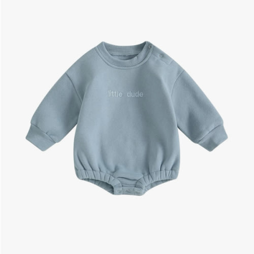 VISGOGO Newborn Infant Baby Boy Girls Oversized Romper Little Dude Sweater Onesie Coming Home Outfit Neutral Clothes