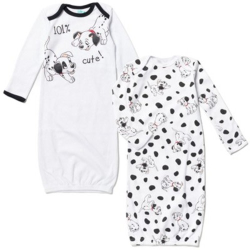 Disney 101 Dalmations Lion King Patch Simba Baby Girls 2 Pack Sleeper Gowns Newborn, Color: White, Size: newborn