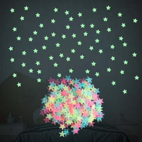 No Wind and No Waves Glow-in-The-Dark Stars for Kids Room Decor, 500 Pieces