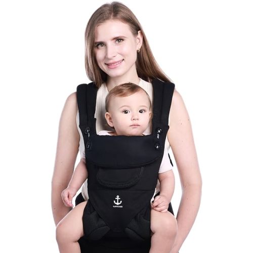 All-Season Ergonomic Baby Carrier, Breathable Baby Carrier Newborn to Toddler (8-33lbs), Toddler Carrier, Infant Carrier with Temperature Control Panel Design (Olive Black)