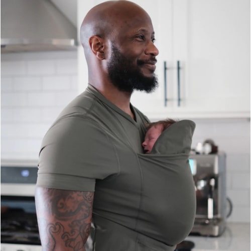 Lalabu Dad Shirt | Original Babywearing T-Shirt with Kangaroo Pouch | Baby Wrap Carrier for Newborns & Infants | Baby Wrap Carrier for Newborns | Essential for new Dads