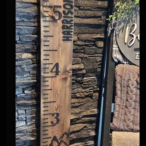 Wooden growth chart ruler