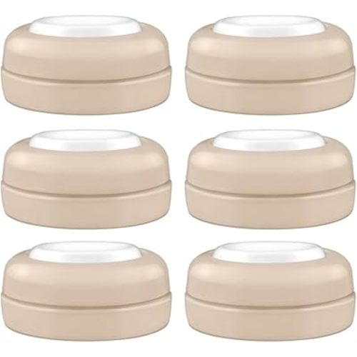Maymom Screw Lids Aka Travel Caps with Rewritable Sealing Disc Compatible with Avent, Maymom Wide Mouth Bottles; Cap Replace Avent Natural Bottle Sealing Ring and Sealing Disc, 6pcs. (Khaki)