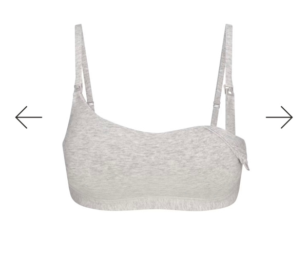 SKIMS MATERNITY NURSING SCOOP BRALETTE COTTON JERSEY | LIGHT HEATHER GREY