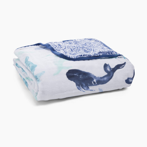 Aden + Anais Cotton Muslin Dream Blanket - Seafaring Whale