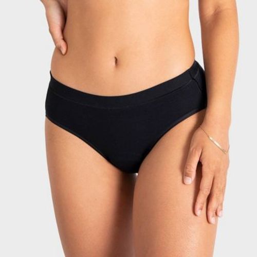 Saalt Heavy Absorbency Briefs Super Soft Modal Comfort Leak Proof Women's Period Underwear - Volcanic Black - S