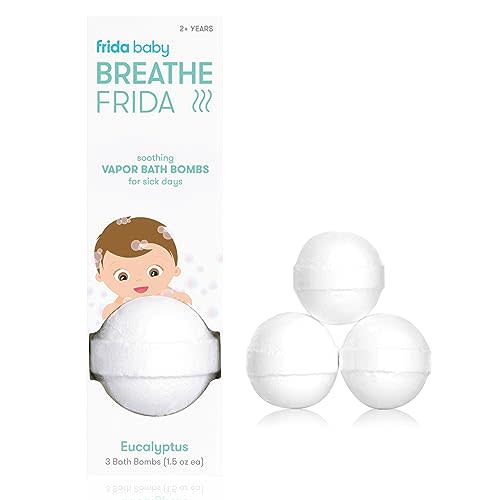 Frida Baby Natural Vapor Bath Bombs for Toddlers & Kids, Easter Basket Stuffer for Kids, Eucalyptus Essential Oil Bath Bombs for Aromatherapy, 3 Count
