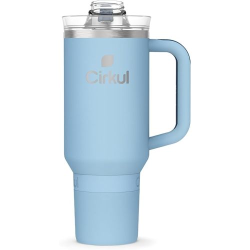 Cirkul 40oz. Raindrop Stainless Steel Tumbler with Handle, All-Day StrawSip, Double-Wall Insulated