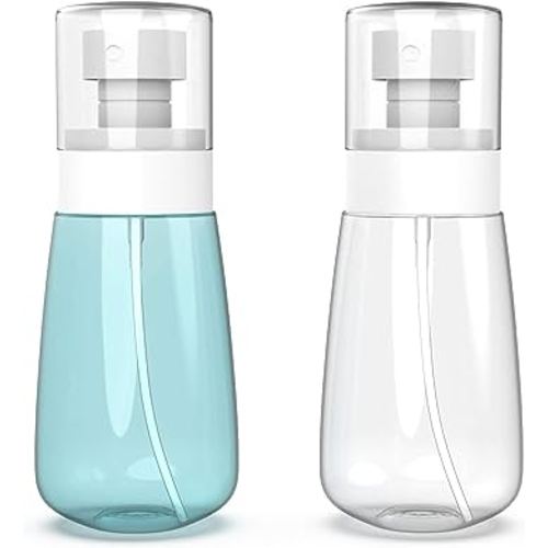 Pack 2 Small Spray Bottle Travel Size 2oz/60ml - Fine Mist Mini Empty Spray Bottles - Leak Proof - for Toners, Face & Hair Mist