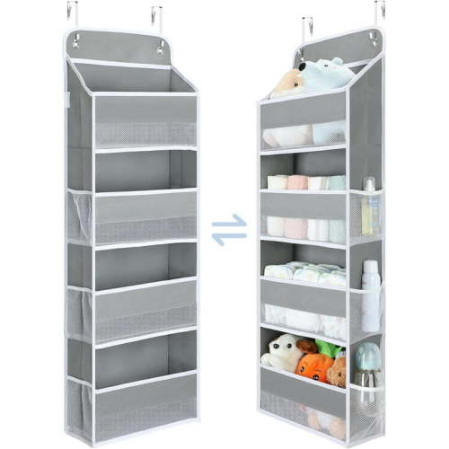 Yecaye 4-Shelf Over-the-Door Hanging Organizer, Gray, 1 Count