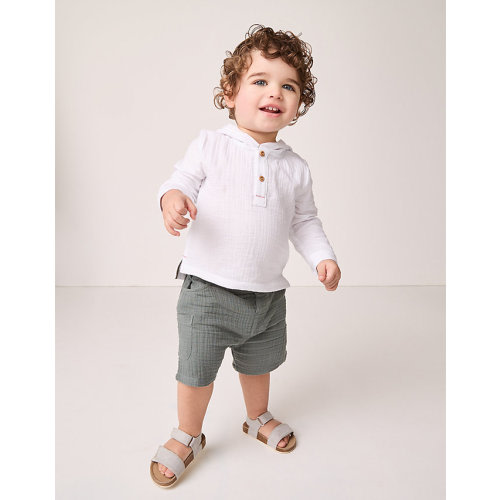 Organic Crinkle Cotton Hoodie & Shorts Set (0–18mths) | Baby Clothing | The White Company US