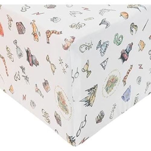 Premium Knit Baby Crib Sheets for Boys and Girls by Copper Pearl: Breathable and Soft, Fitted Crib Sheets for Standard Baby Mattresses, Crib Sheet for Baby Registry or Shower Gift, Wizarding World™
