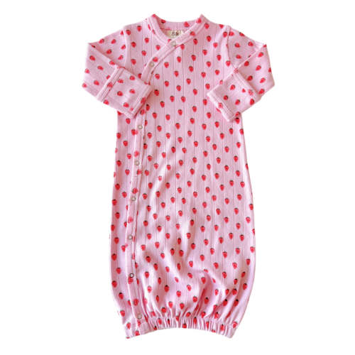 Pink Strawberry / Organic Pointelle Gown
