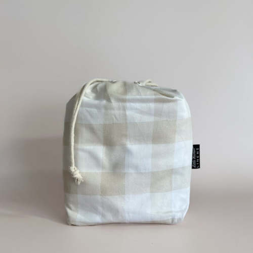 Little Human Linens Co-Sleeper Bassinet / Change Pad Waterproof Sheet - Latte Gingham