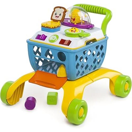 Bright Starts Shop 'n Cook Walker, 4-in-1 Baby Toy with Sit & Play, Activity Table, Push & Walk Behind, Ages 6-36 months, Multi