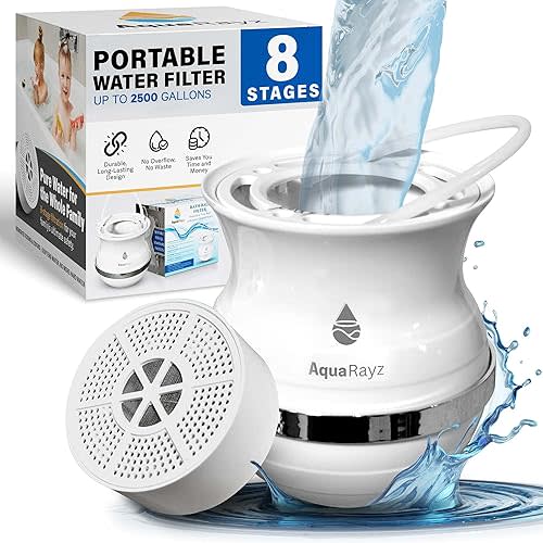 Bath Filter for Tub - Portable 8-Stage Water Filter for Shower, Bathtub Faucet & Kitchen Sink - Removes, Chlorine, Sediment, Heavy Metals - No Overflow Design - 2500 Gallons of Filtration