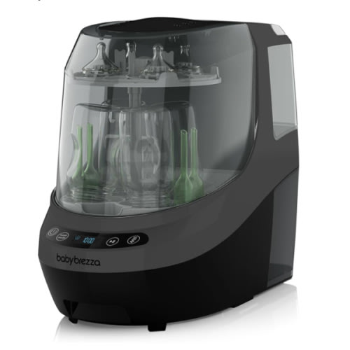 Baby Brezza Bottle Washer Pro - Baby Bottle Washer, Sterilizer + Dryer - All in One Machine Cleans Bottles, Pump Parts, & Sippy Cups - Replaces Hand Washing, Bottle Brushes and Drying Racks, Charcoal
