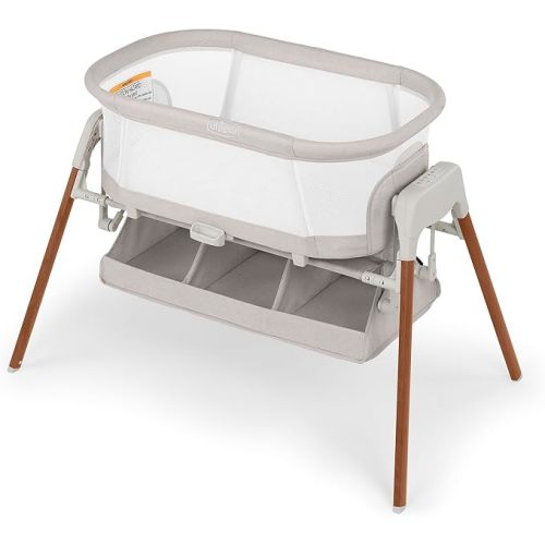 Chicco LullaGlide Plus Electronic 3-in-1 Baby Bassinet, Gliding and Portable Bassinet, Waterproof Mattress and Fitted Sheet, Includes Carry Bag for Travel | Serene/Beige