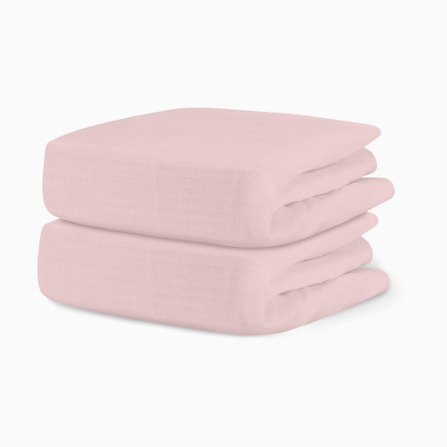 Newton Baby 2-Pack Organic Cotton Breathable Crib Sheets - Sunset Pink