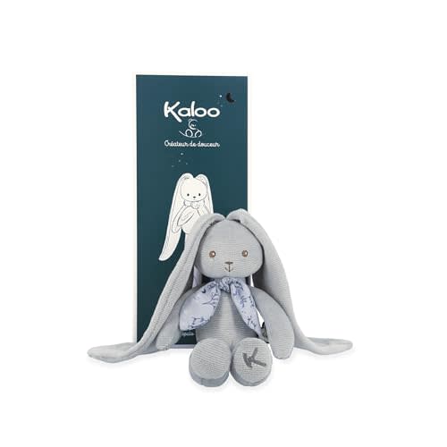 Kaloo Lapinoo My First Friend Corduroy Rabbit - Machine Washable - 10” Tall in Gift Box - Blue Ages 0+ - K969939