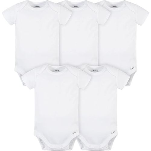 Gerber Unisex-Baby 5 Pack Onesies Multi-Packs Bundle Interlock 180 Gsm