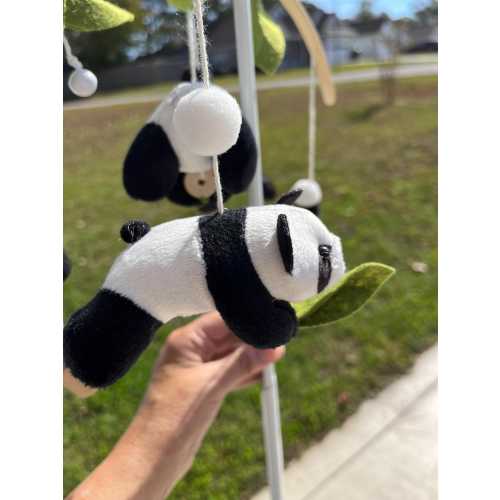 Felt Panda Baby Crib Mobile