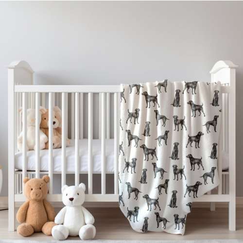 Black Lab Baby Blanket - New Baby Gift - Dog Lover - Baby shower gift - Dog Nursery Decor - Dog Blanket - Puppy Nursery - Labrador