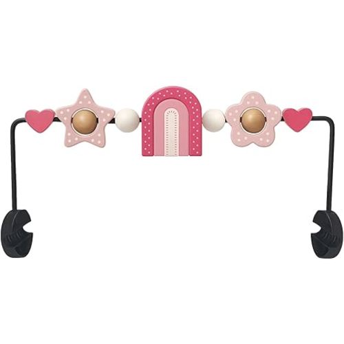 Baby Bouncer Toy Bar– Compatible with Baby Bjorn Bouncer, Wooden Baby Toy Bar Attachment with Spinning Toys, Detachable Bouncers ‎Accessory Gifts for Babies All Ages (Rainbow)