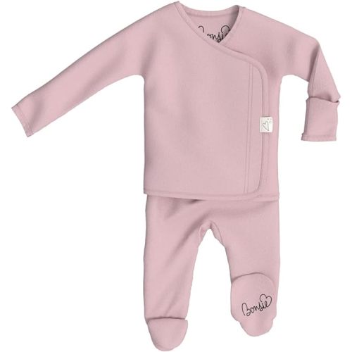 Bonsie Skin to Skin Babywear Footed Bodysuit - Pink Baby One Piece - Peony