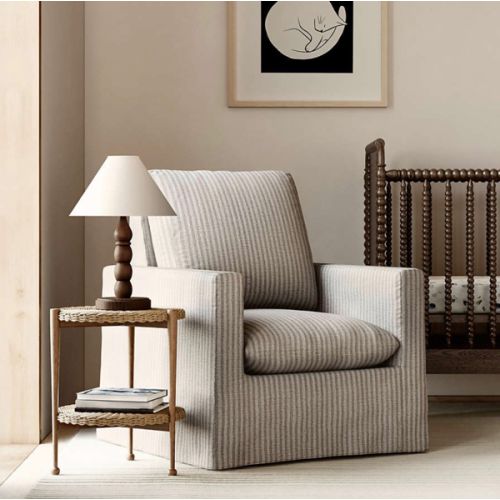 Ever Slipcovered Striped Nursery Glider Chair by Leanne Ford