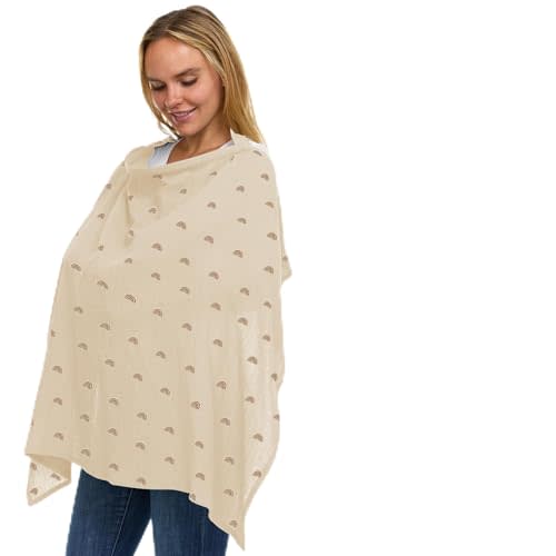 Muslin Nursing Cover Up for Breastfeeding - Breast Feeding Covers for Women | Breathable 100% Muslin Cotton Breastfeeding Cover with Arch-line and Adjustable Straps | Breastfeeding Essentials (Boho)