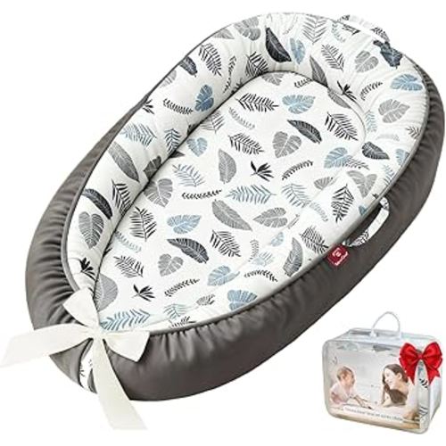 Taleco Gear Baby Lounger - 100% Cotton Breathable Infant Lounger for Newborn, Portable Baby Nest for Home and Travel, Waterproof Lining, Newborn Babies Essentials Gifts