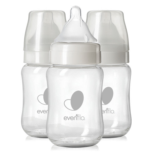 Evenflo Balance + Wide Neck Ventilated Baby Bottles, 6oz 3 Pack, Gas-Free Feeding