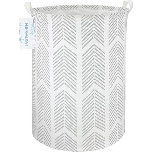 LANGYASHAN Laundry Basket Canvas Fabric Collapsible Organizer Basket for Storage Bin Toy Bins Gift Baskets Bedroom Clothes Children Nursery Hamper (Arrowhead)