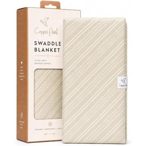 Copper Pearl Swaddle Blankets for Newborns | Soft Stretchy Receiving Blankets for Boys and Girls | Large 46 x 46 Inch Baby Blankets | Lightweight and Breathable Swaddles | Clay