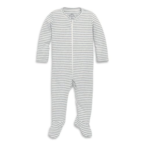 Baby Organic Zip Footie In Stripe, Newborn