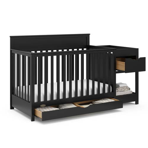 Graco Shiloh Convertible Baby Crib and Changer, Black