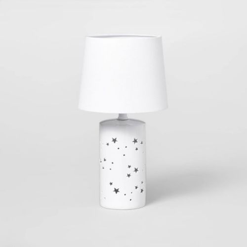 2-in-1 Starry Kids' Table Lamp (includes Led Light Bulb) White - Pillowfort™: Ceramic Base, 3-way Light, Etl Listed