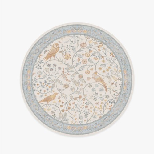 Morris & Co. Newill Ivory & Blue Rug | Ruggable