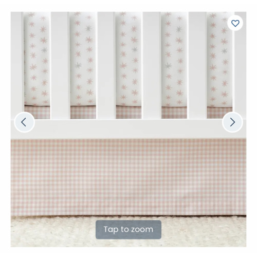 Ditsy Gingham Classic Cool Organic Cotton Percale Tailored Crib Skirt