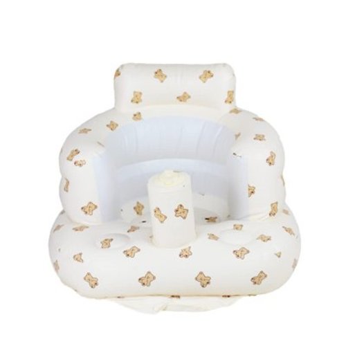 Baby Inflatable Seat for Babies 3 Months and Up, Baby Support Seat Summer Toddler Chair for Sitting Up, Built in Air Pump Baby Floor Seat Gifts with Storage Case, Bear