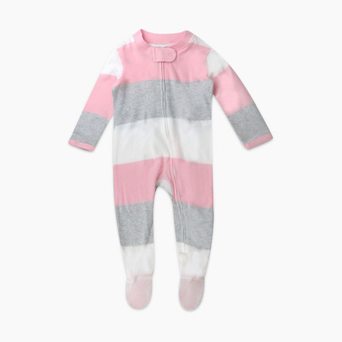 Honest Baby Clothing Organic Cotton Sleep & Play - Jumbo Stripe Petal Pink, 3-6 M