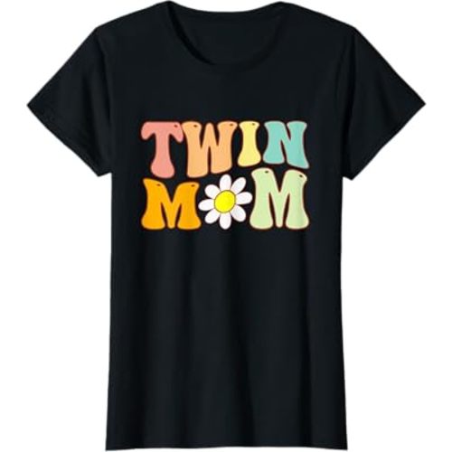 Groovy Twin Mama Funny Mother's Day For New Mom Of Twins T-Shirt