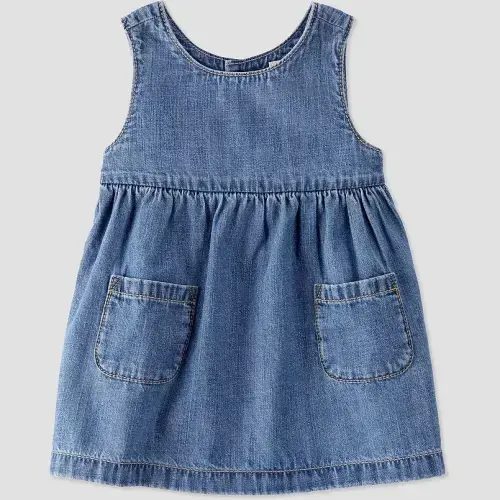 Baby Girl Little Planet by Carter's Organic Cotton Chambray Picnic Dress
