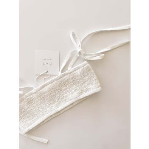 Smocked Bikini Top - Coconut