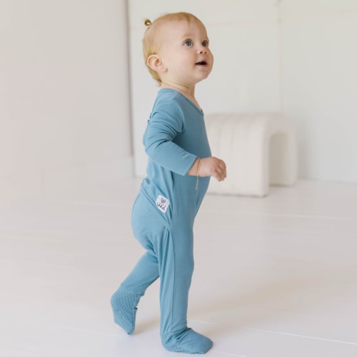 Blue Jay Mini Ribbed Day to Night Romper 0-3 month