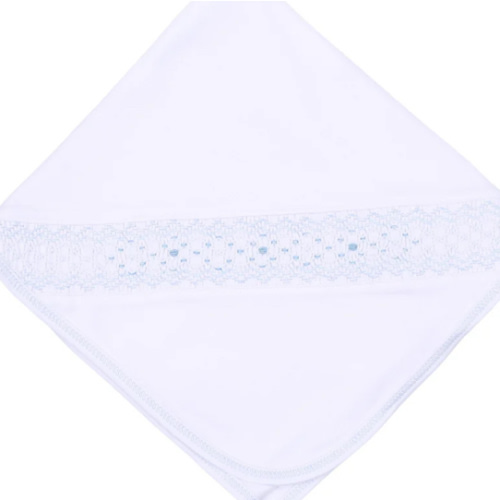 Lilly  &amp; Lucas Smocked Receiving Blanket - Blue